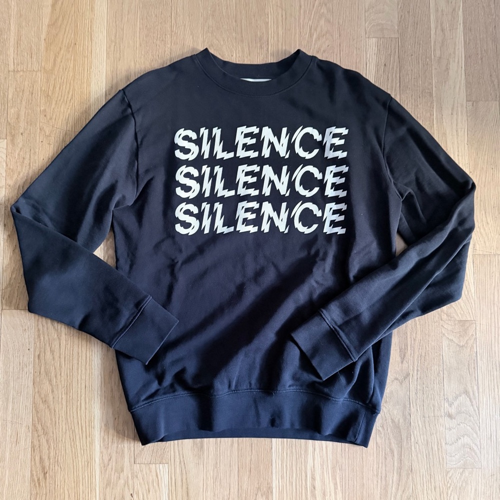McQ by Alexander McQueen Black 'SILENCE' Graphic Crewneck Sweatshirt